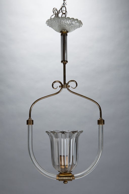 Art Deco Barovier and Toso Bird Cage Style Hanging Fixture