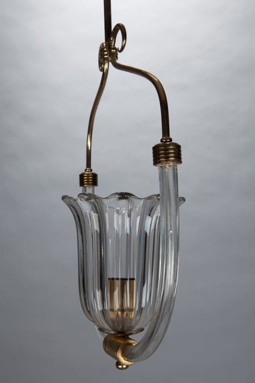 Italian Barovier and Toso Bird Cage Style Hanging Fixture