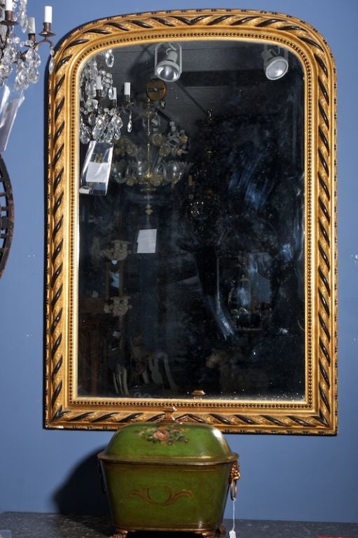 Louis Philippe Gilt and Ebonized Mirror In Excellent Condition For Sale In Troy, MI