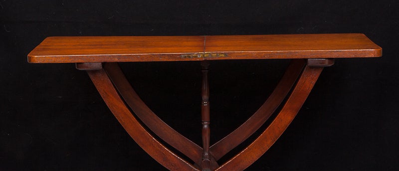 English mahogany folding table has an X-base and is a very versatile size - use it beside a sofa or bed, circa 1880.