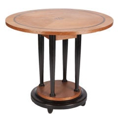 Art Deco Round Center Table With Inlay