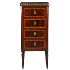 English Mahogany Lingerie Chest with Brass Gallery