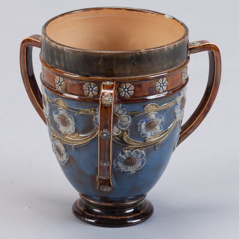 English Doulton Lambeth Three Handled Vase