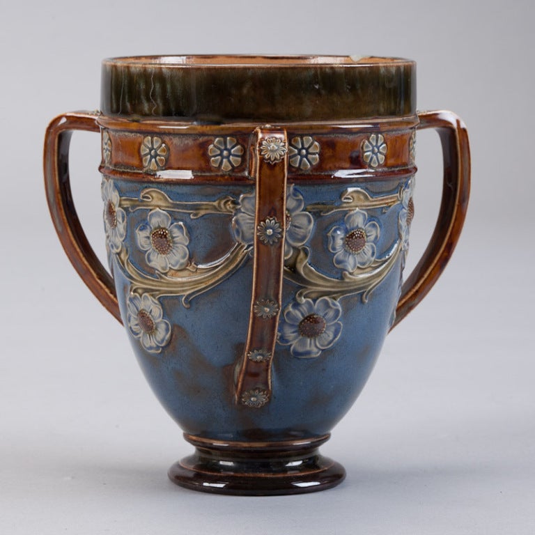 Doulton Lambeth Three Handled Vase In Excellent Condition In Troy, MI