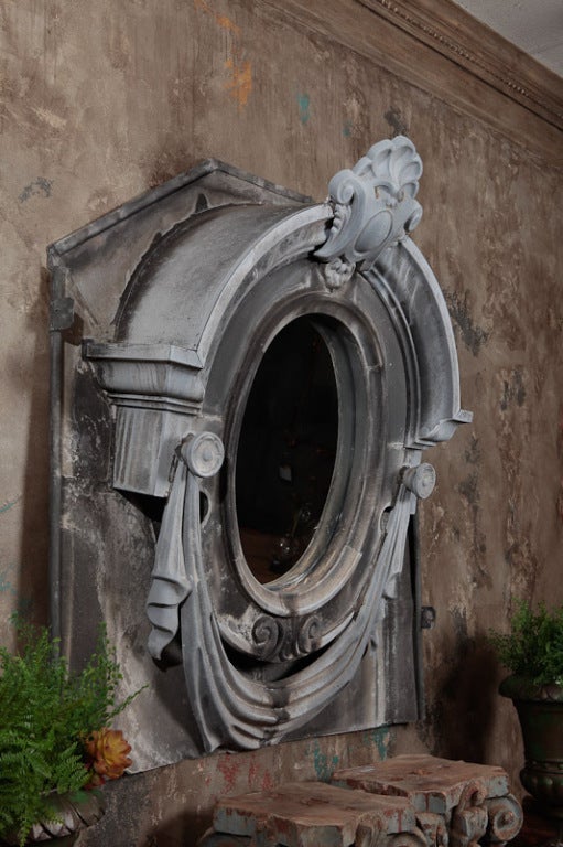 20th Century Neo Classical Style Zinc Window Mirror