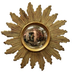 Wood Wood Sunburst dorato con specchio convesso