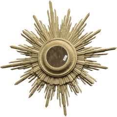 Bleached Wood Sunburst Mirror