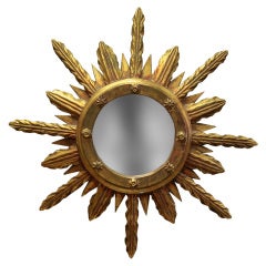 Circa 1930 French Gilded Sunburst Mirror