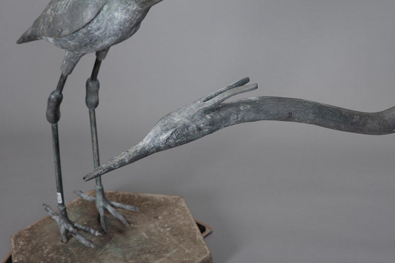 Pair of Large Heron Garden Sculptures 1