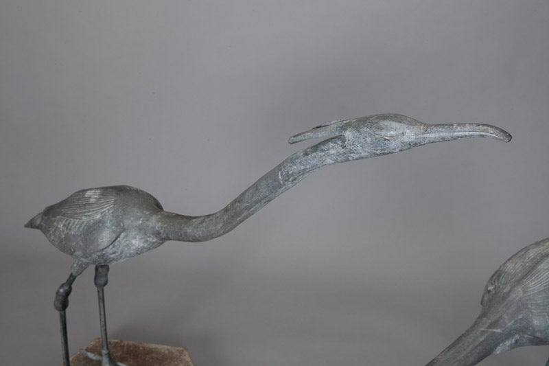 Pair of Large Heron Garden Sculptures 4
