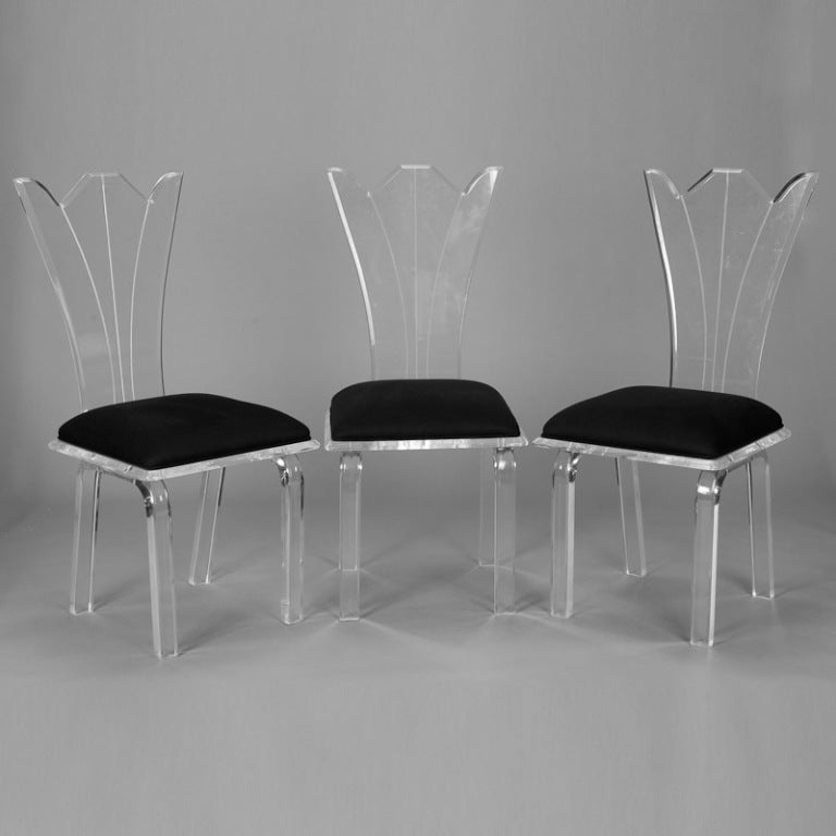Set of 6 Mid Century Lucite Dining Chairs at 1stDibs