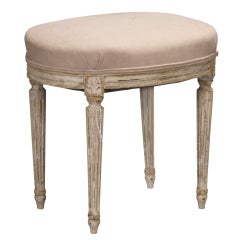 French Painted Oval Stool