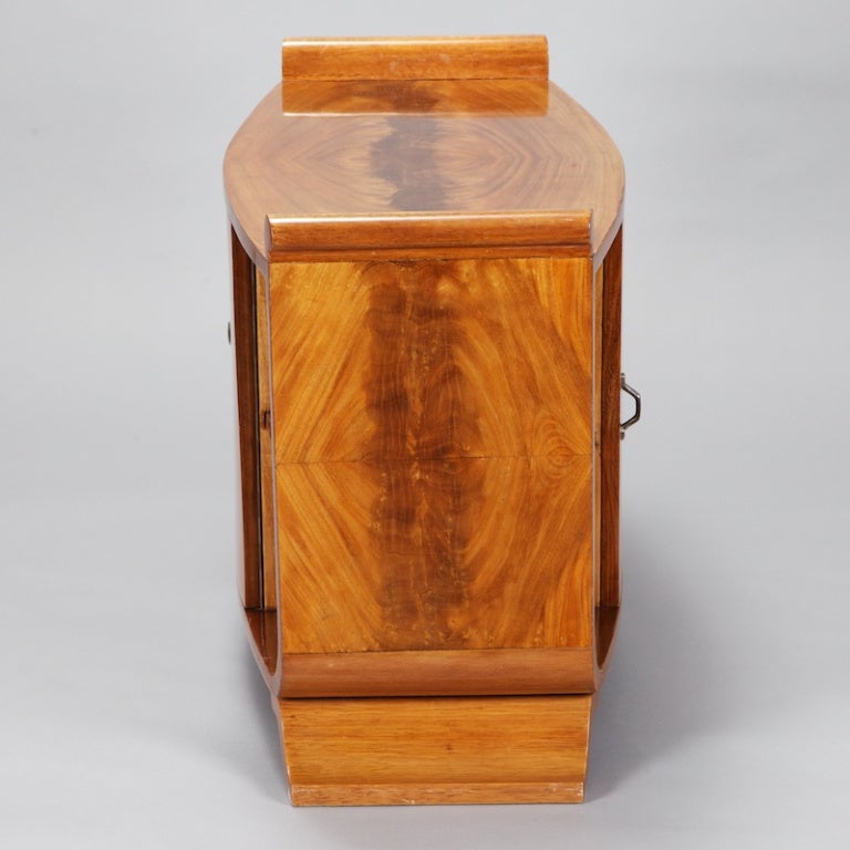French Art Deco Burl Wood Table Cabinet