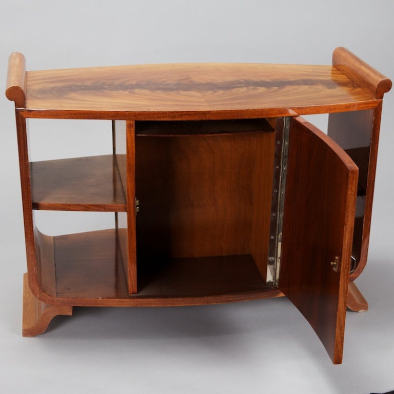 Art Deco Burl Wood Table Cabinet 1