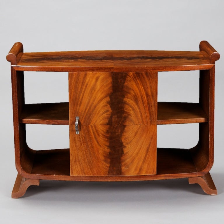 Art Deco Burl Wood Table Cabinet 2