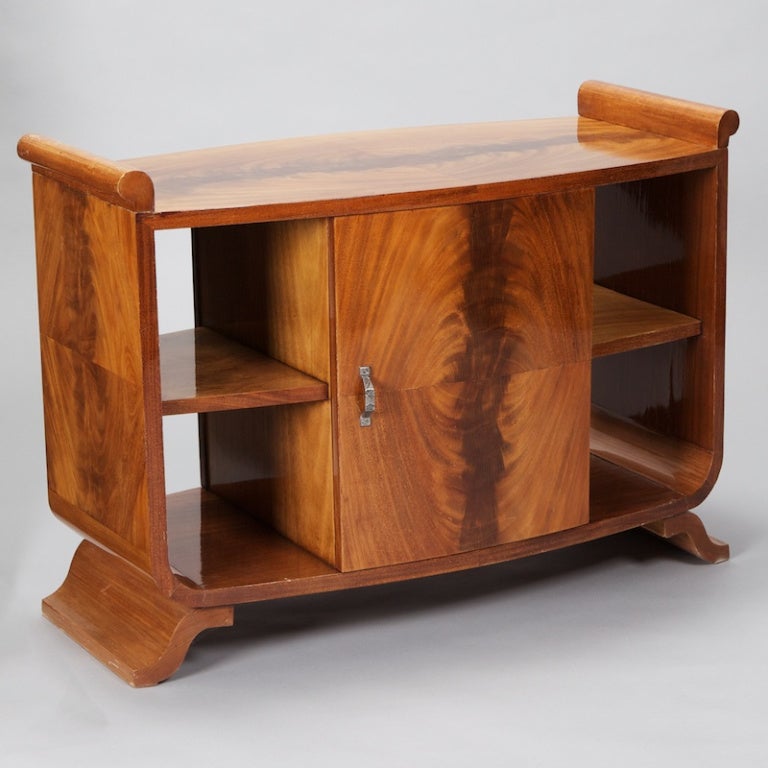 Art Deco Burl Wood Table Cabinet 3