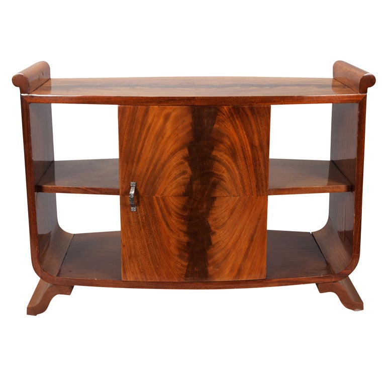 Art Deco Burl Wood Table Cabinet