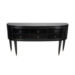 French Mid-century Deco-style Black Lacquered Cabinet