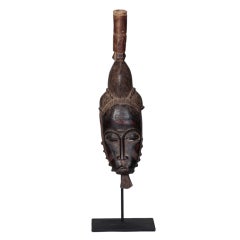 Nigerian Wooden Mask with Tall Headpiece