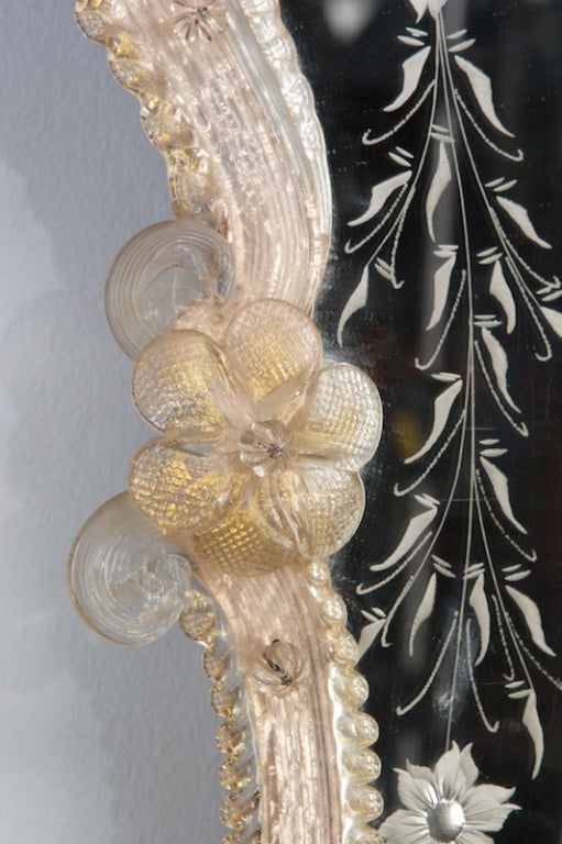 Fancy Venetian Mirror with Colored Glass Frame