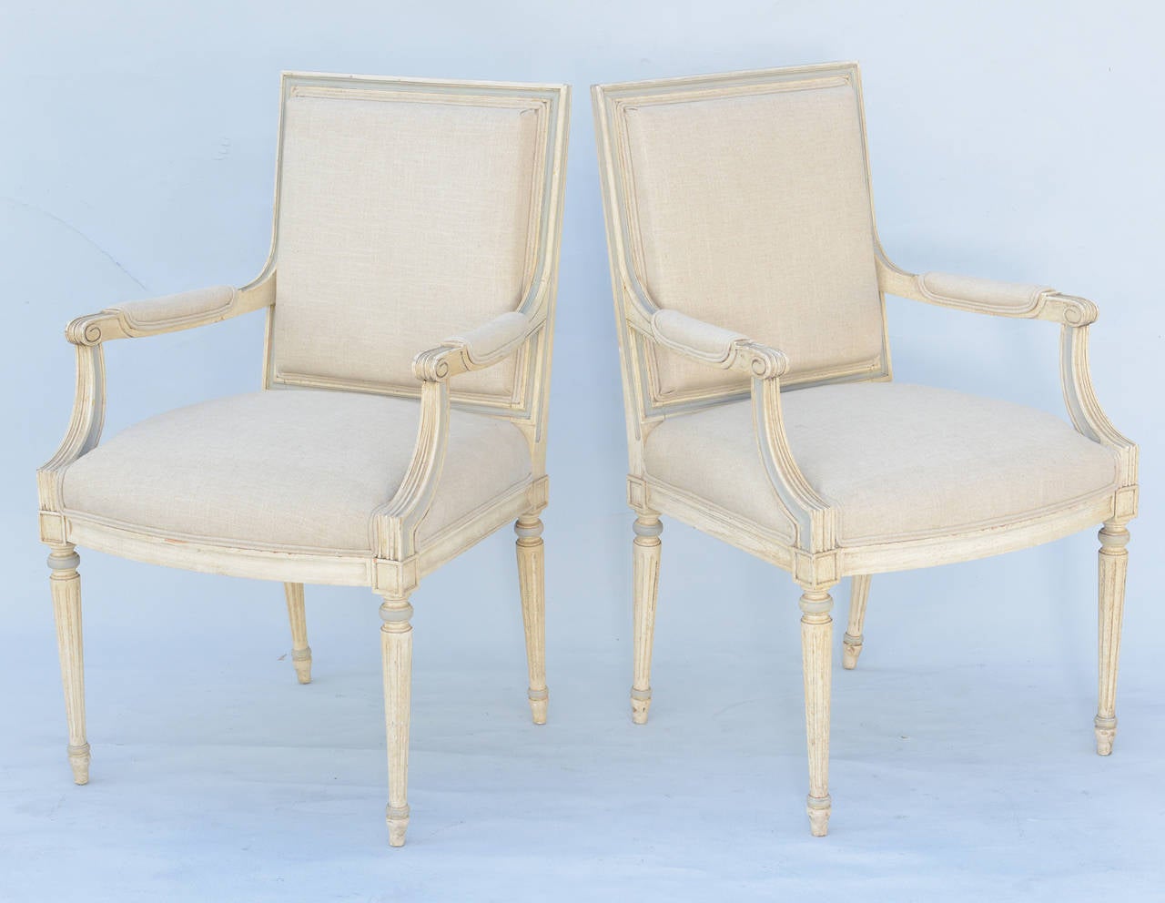 Pair of Painted Italian Fauteuils