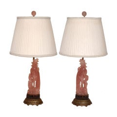 Pair of Rose Quartz Lamps