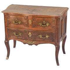 Ornately Carved 18th Century or 19th Century Walnut Commode