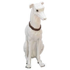 Oversized Glazed Pottery Whippet