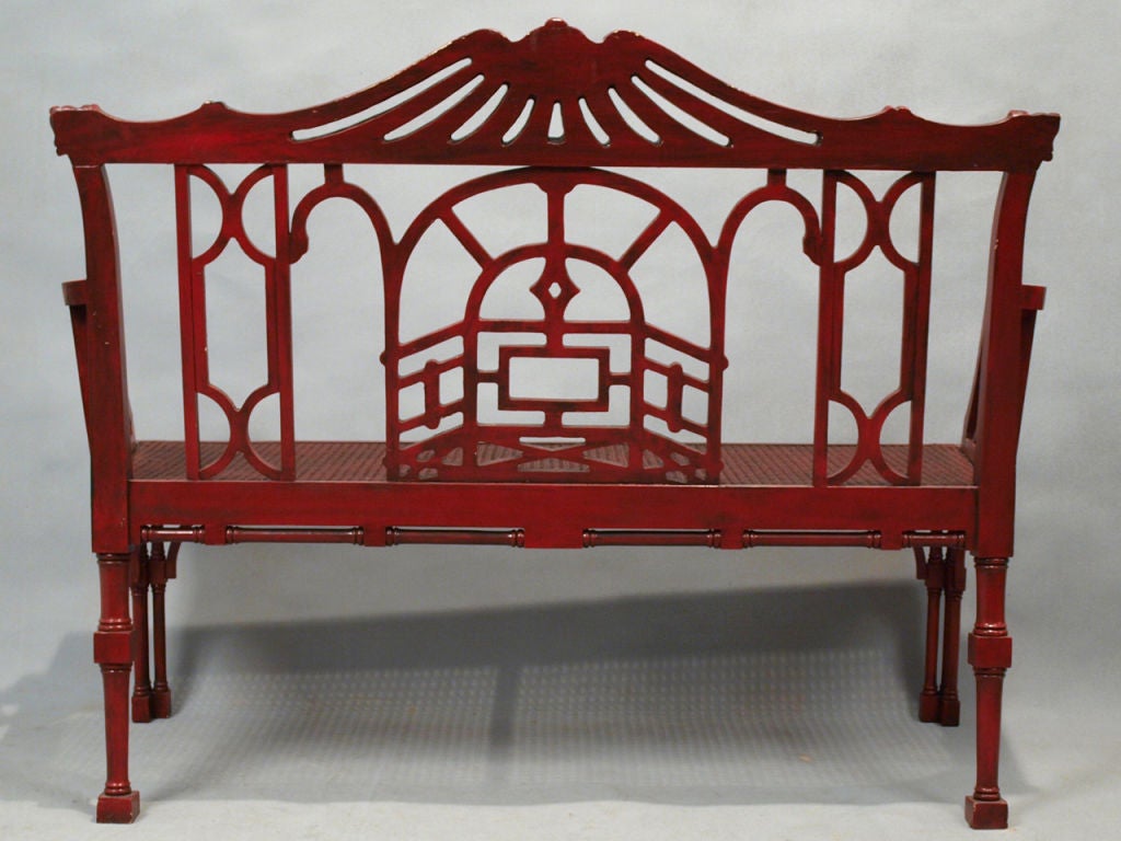 Chippendale Style Fretwork Settee 1