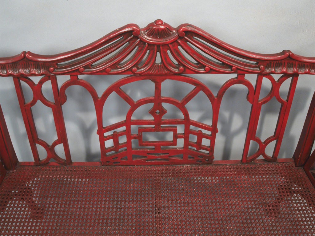 Chippendale Style Fretwork Settee 2