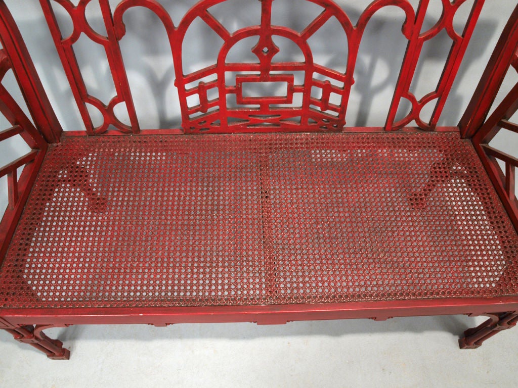Chippendale Style Fretwork Settee 3