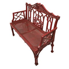 Chippendale Style Fretwork Settee