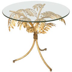Gilded iron Palm Tree Accent Table