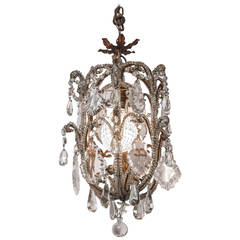 Antique Italian Crystal Beaded Pendant
