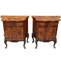 Pair of Olivewood Commodes