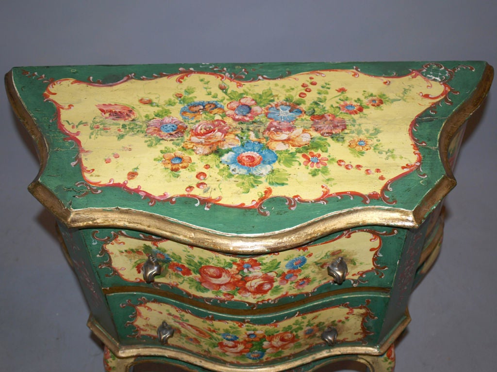 20th Century Floral Painted Venetian Commode