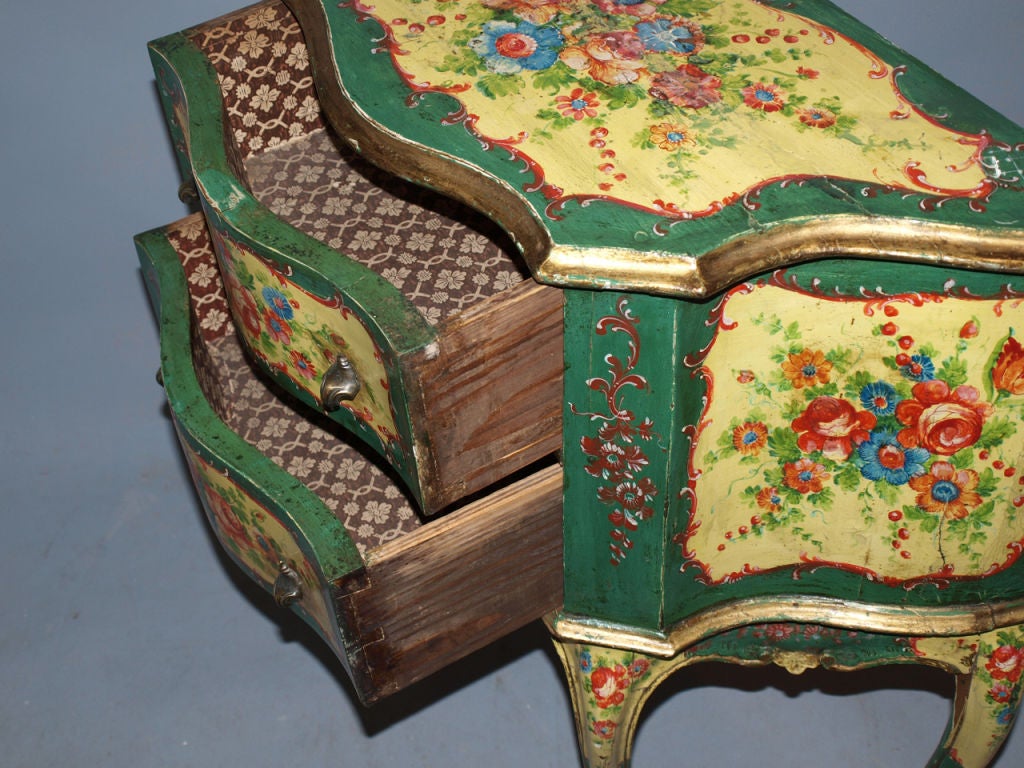 Floral Painted Venetian Commode 2
