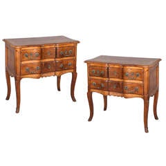 Pair of French Walnut 18th/19th C Provincial Commodes