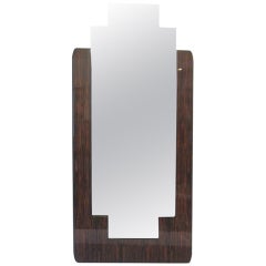 Elegant French Art Deco Macassar Mirror