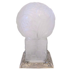 Genet Michon French Art Deco Glass Table Lamp
