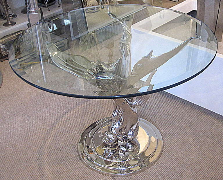 French Art Deco Nickeled Bronze Table