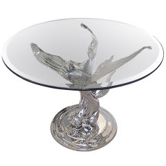 French Art Deco Nickeled Bronze Table