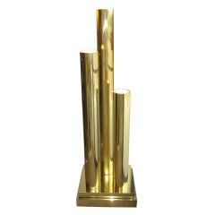 70
s Brass 3 Cylinder Floor Lamp