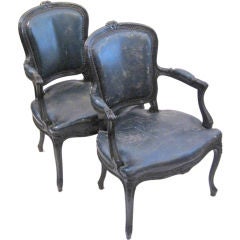 Vintage Pair of French Bergere Chairs