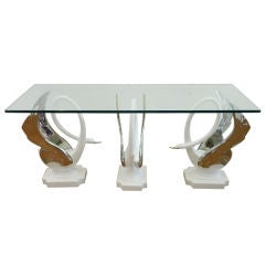 Signed Jansen Swan Console/Table Bases by Maison Jansen