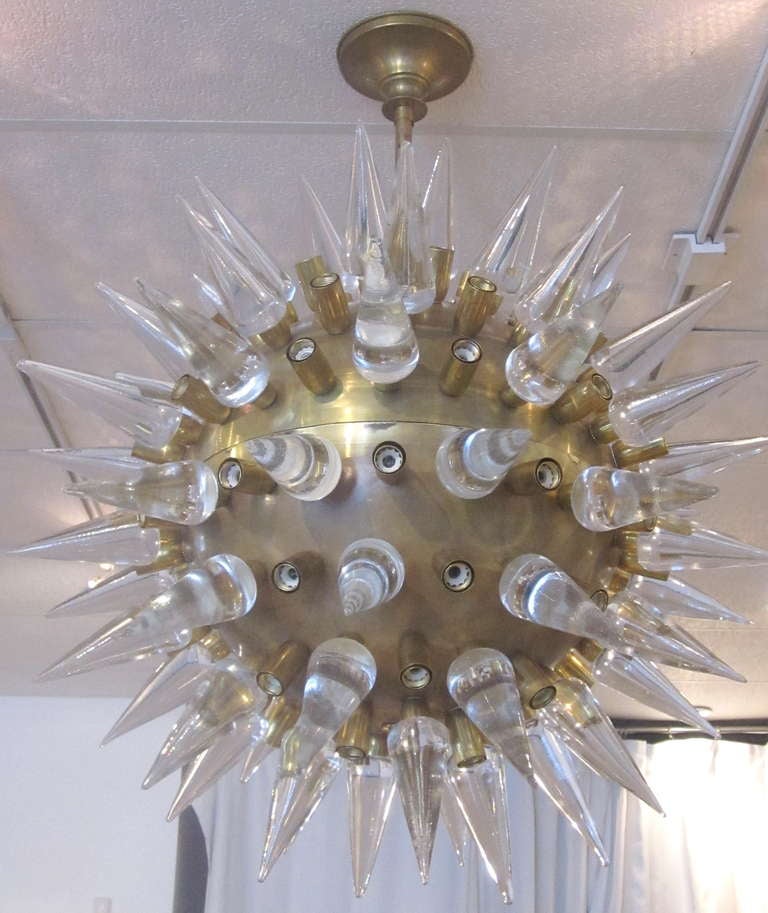 Metal Italian Murano Glass And Gilt-metal 'sputnik' Chandelier