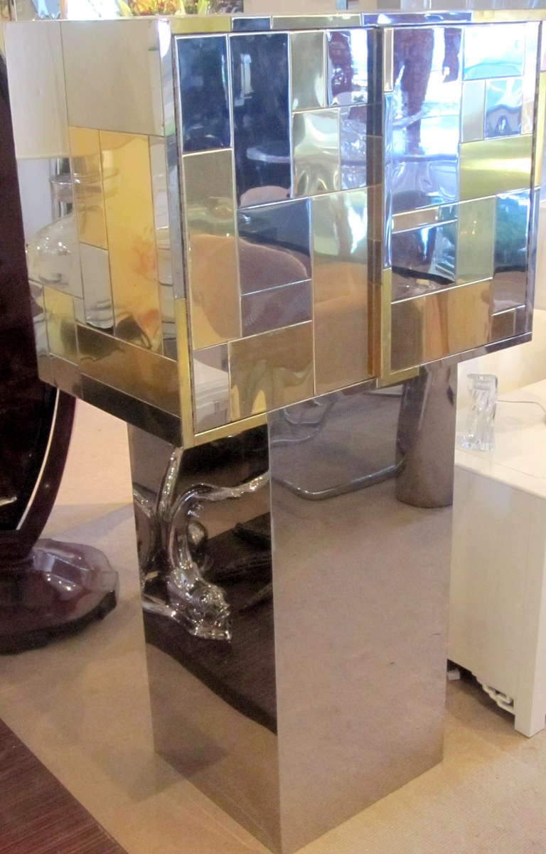 Paul Evans Cityscape Cabinet on Cutom Made Pedestal 1