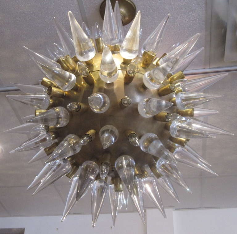 Mid-Century Modern Italian Murano Glass And Gilt-metal 'sputnik' Chandelier