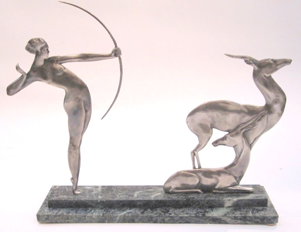 Bronze French Art Deco Archer In Excellent Condition In Miami, FL