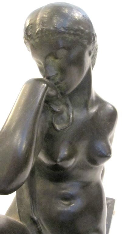 French Art Deco Nude Bronze by Ortis In Excellent Condition In Miami, FL